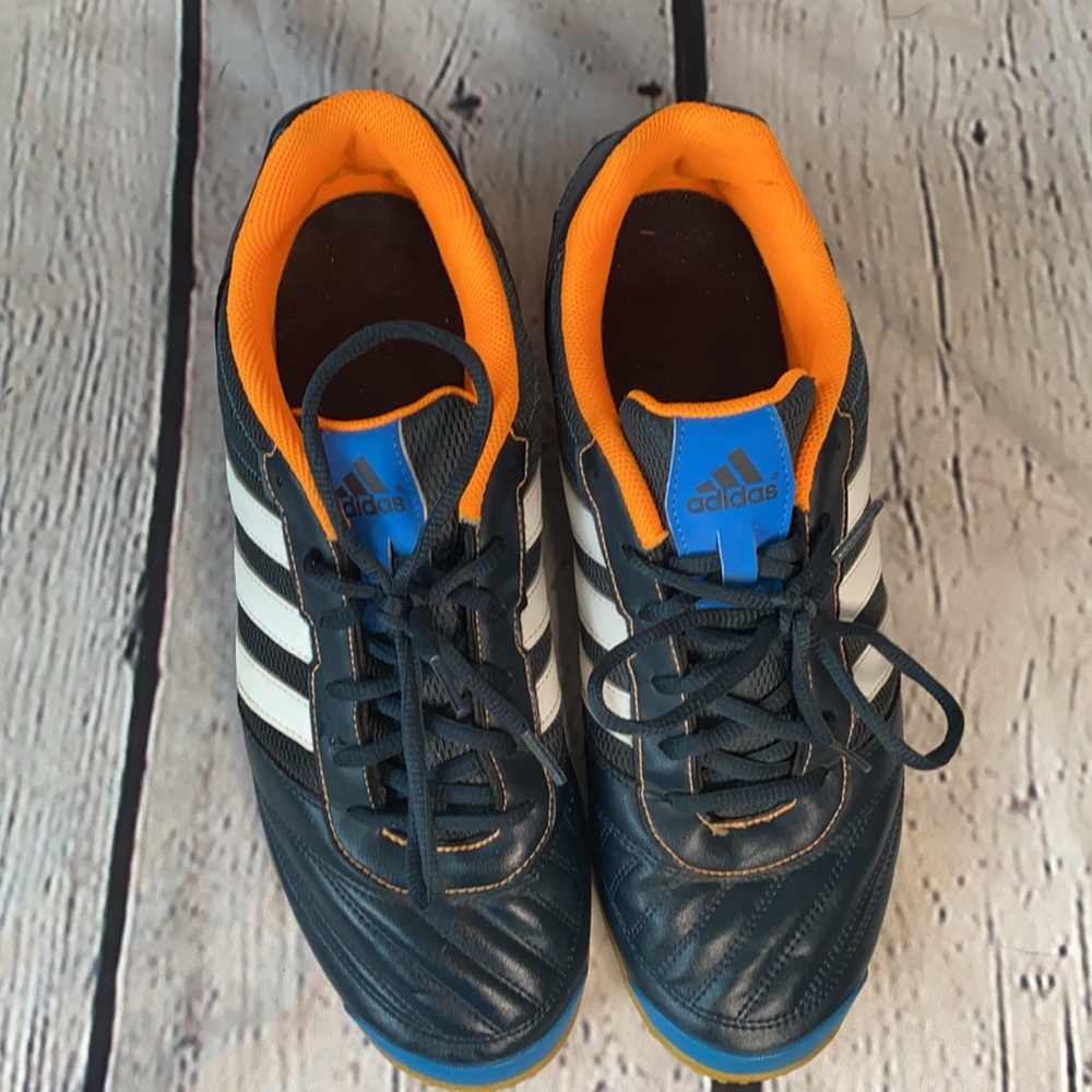 Adidas Super Sala Core Navy blue orange indoor soccer athletic sneakers 11 - Picture 3 of 9